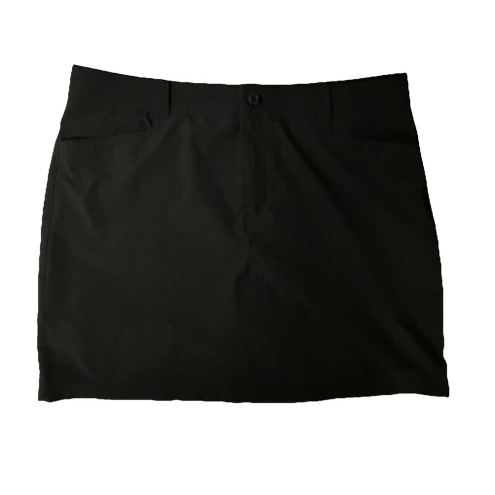 Eddie Bauer Women's Size 14 Skort‎ Skirt Black Polyester Button Solid